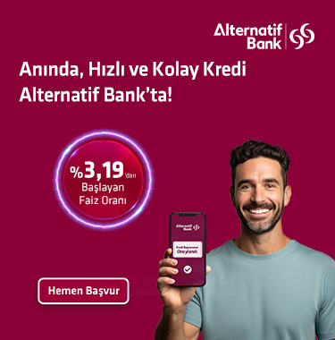 Anında, Hızlı ve Kolay Kredi Alternatif Bank'ta
