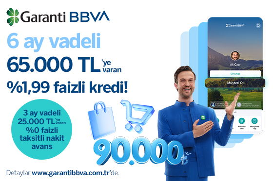 Toplamda 90.000 TL’ye varan nakit fırsatı için Garanti BBVA Mobil’den müşteri olun! Toplamda 90.000 TL’ye varan nakit fırsatı için Garanti BBVA Mobil’den müşteri olun!